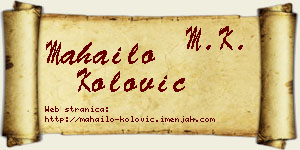 Mahailo Kolović vizit kartica